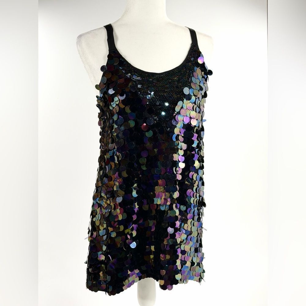Anthropologie Vanessa Virginia Black Sequin Tank Tunic – Size S